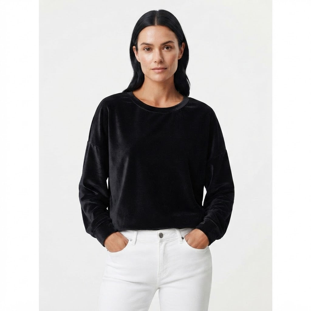 Orla Sheehan | Relaxed Long Sleeve Velvet Blouse