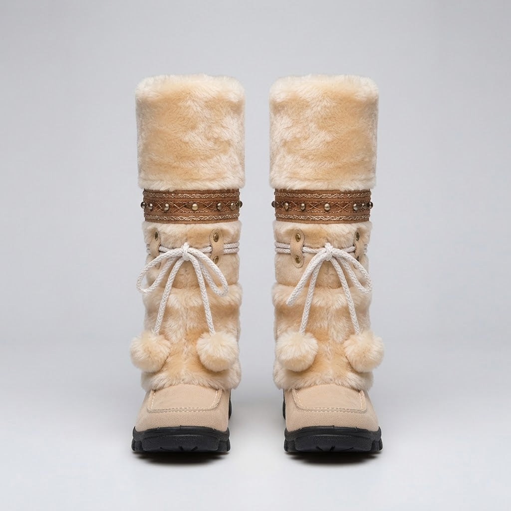 Penelope Hill | Pink Faux Fur Snow Boots