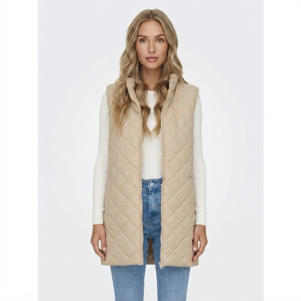 Penelope Scott | Quilted Longline Zip-Up Gilet