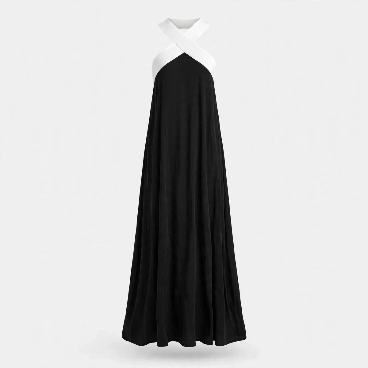 Charlotte Ferris | Cross-Strap Halter Maxi Dress