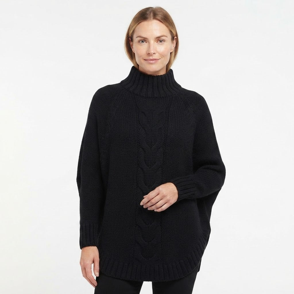 Philippa Kendrick | Cable Knit Batwing Sleeve Turtleneck Jumper