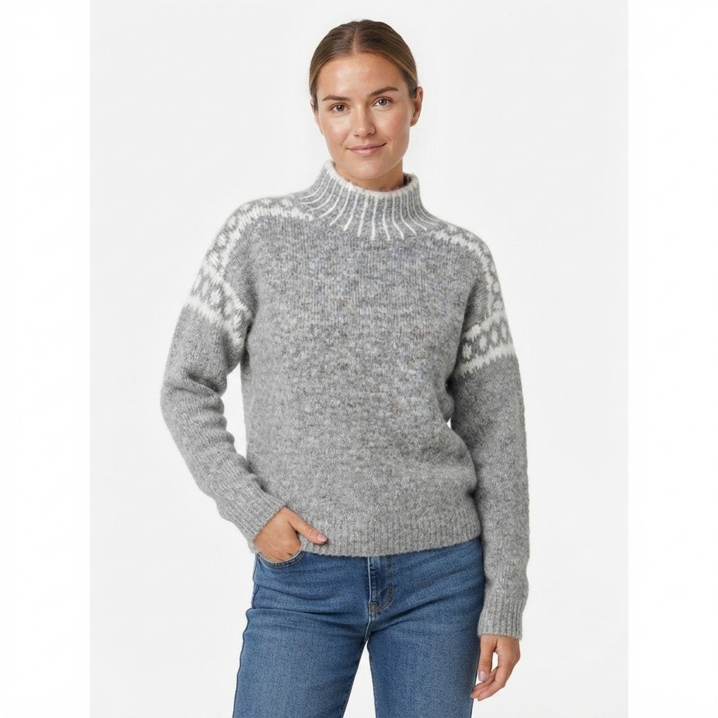 Poppy Ashcroft | Cozy Patterned Turtleneck Sweater