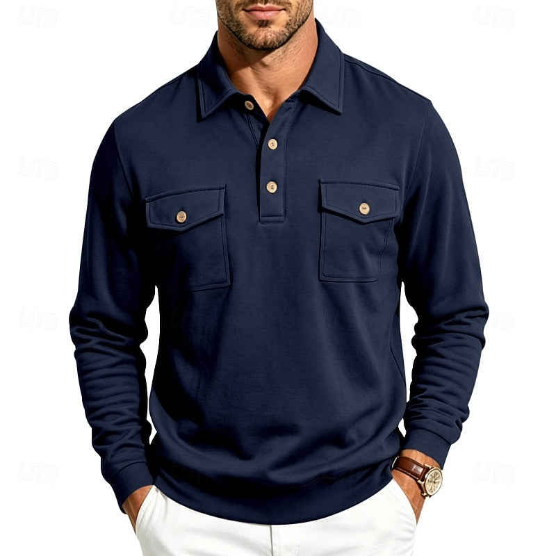 Rowan Cavendish | Long-Sleeve Pocket Polo Shirt