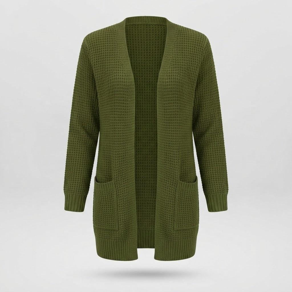 Rebecca Hartley | Grey Waffle-Knit Longline Cardigan