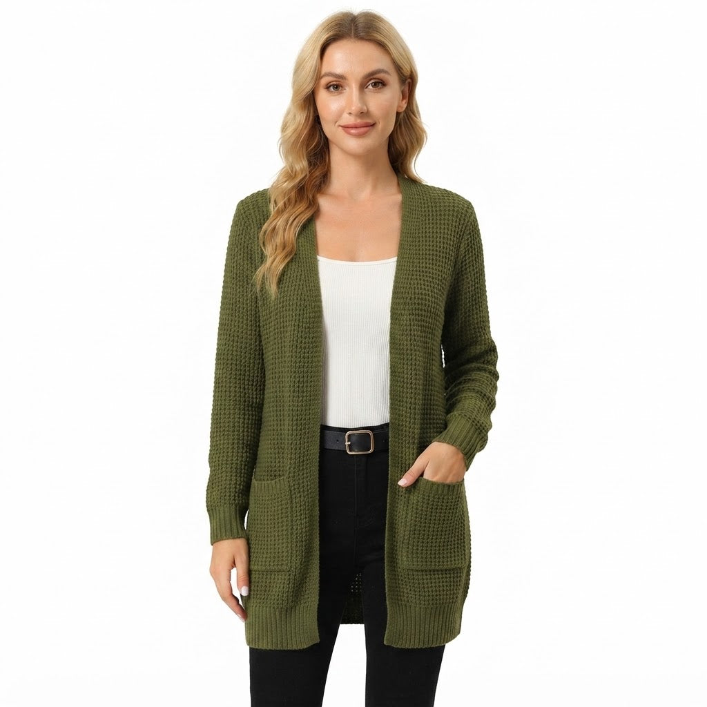 Rebecca Hartley | Grey Waffle-Knit Longline Cardigan
