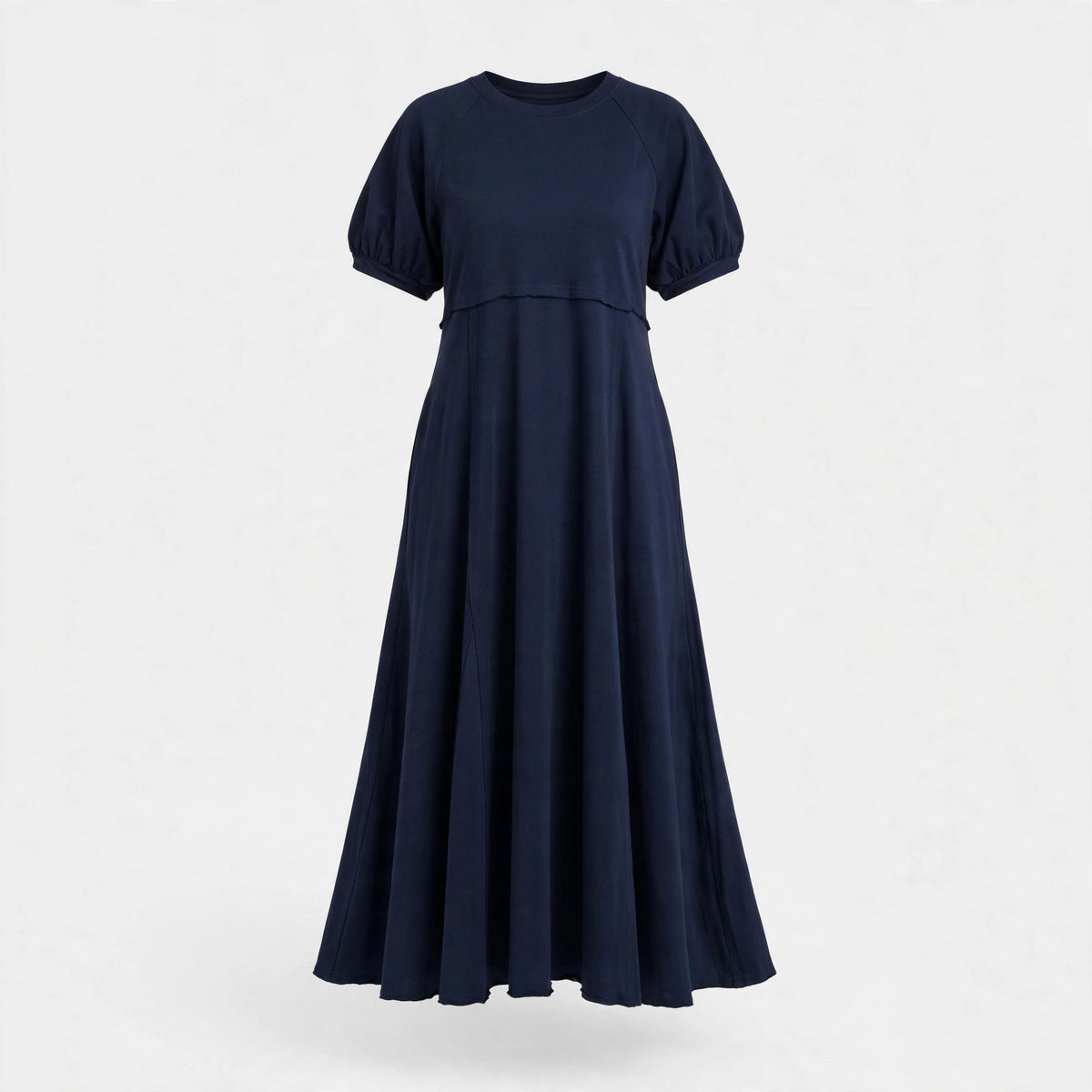 Nina Hargreaves | Puff Sleeve Maxi Dress in Navy