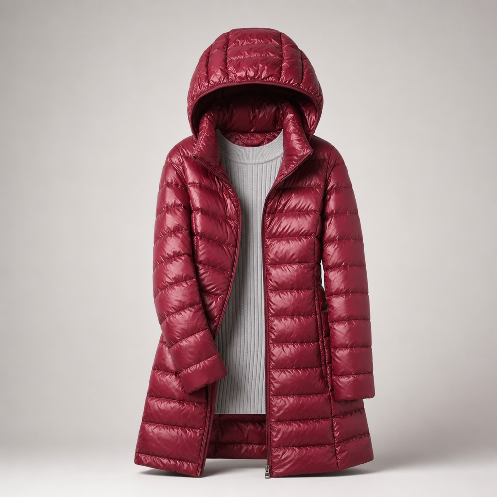 Women's Lightweight Long Hooded Quilted Coat