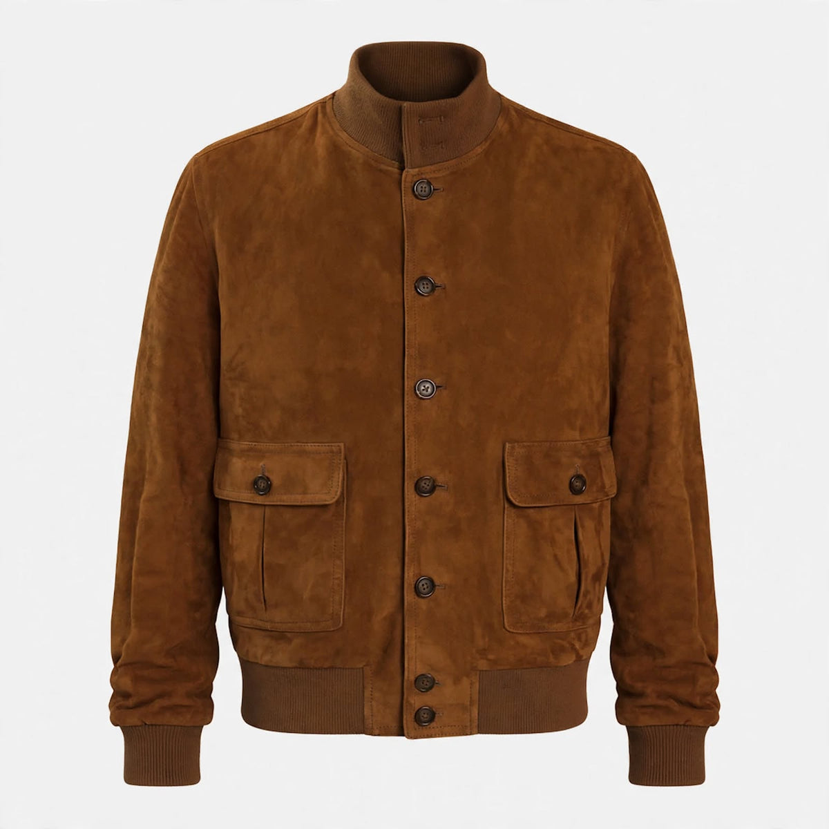 Jasper Lockhart | Suede Mens Jacket With Stand Collar