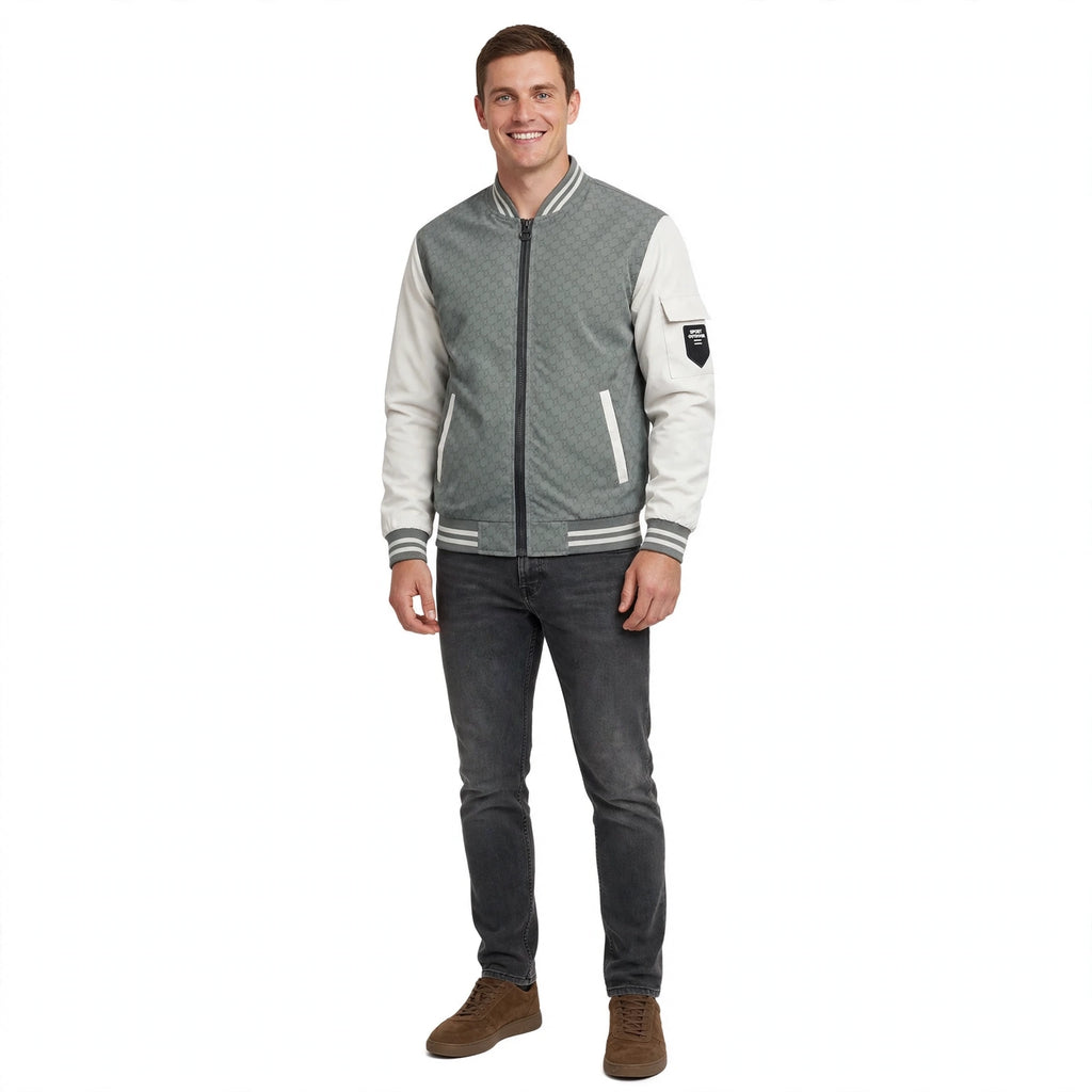 Barnaby Osgood | Colour-Block Mens Jacket With Varsity Trim