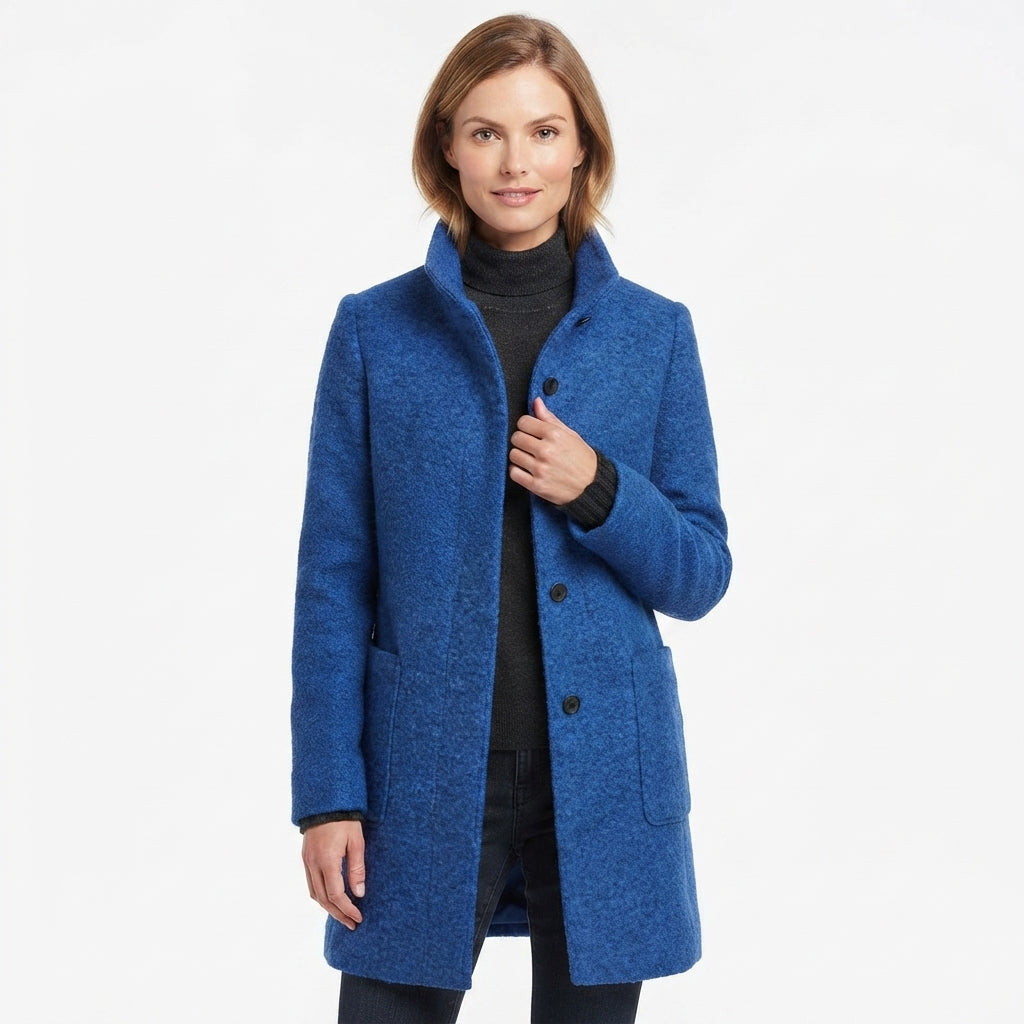 Rhona Merriweather | Refined Stand-Collar Wool Coat
