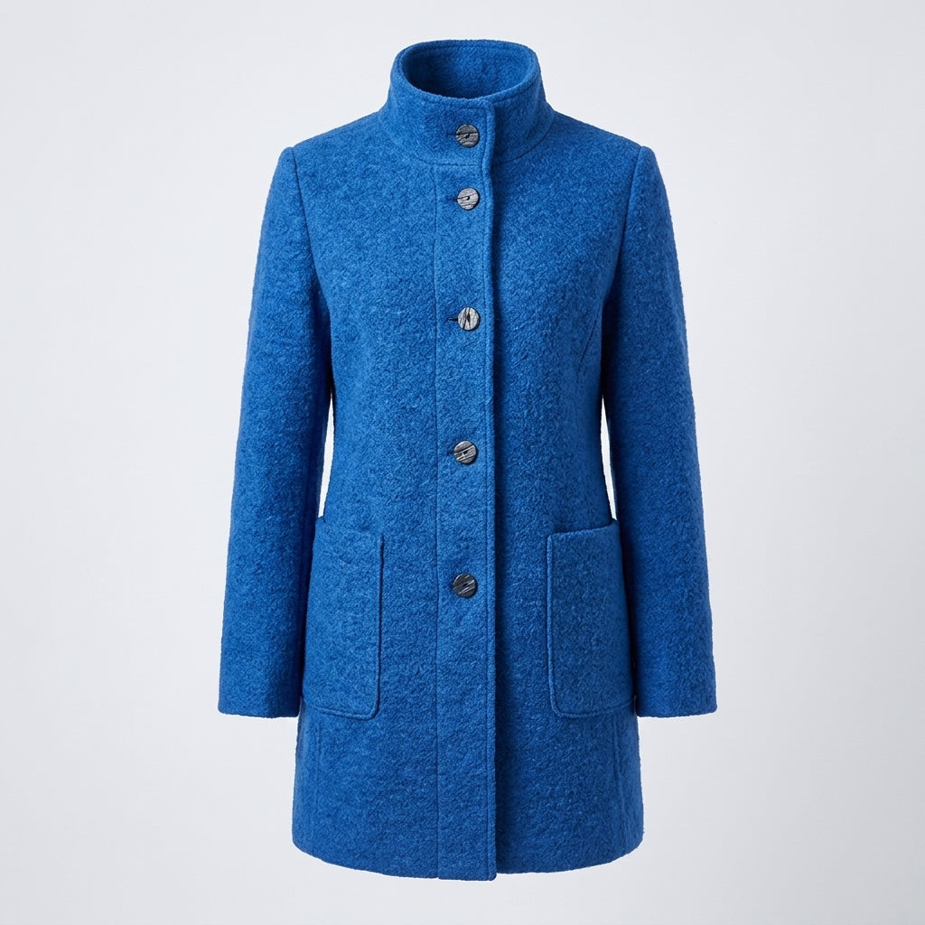 Rhona Merriweather | Refined Stand-Collar Wool Coat