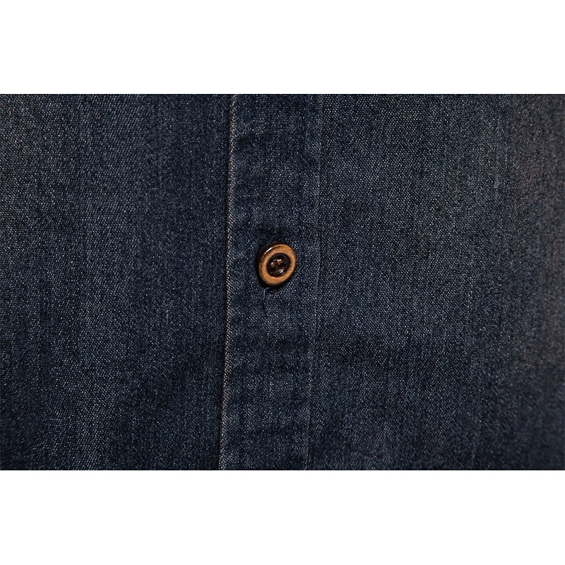 Desmond Ashford | Rugged Denim Button-Up Shirt For Men