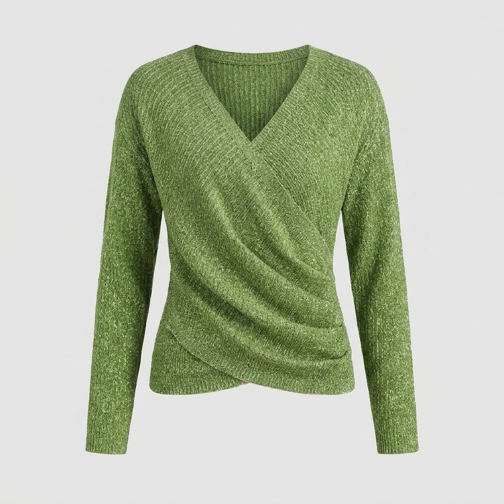 Roisin Delaney | Draped Wrap-Front Knit Top