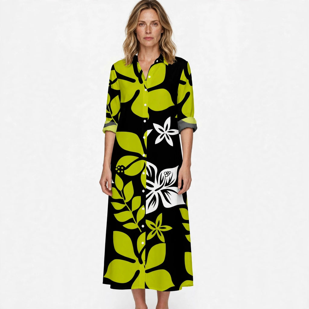 Millicent Sheridan | Floral Print Midi Shirt Dress