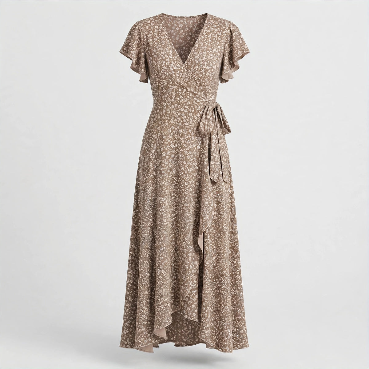 Isla Prentice | Floral Wrap Midi Dress With Tie Waist