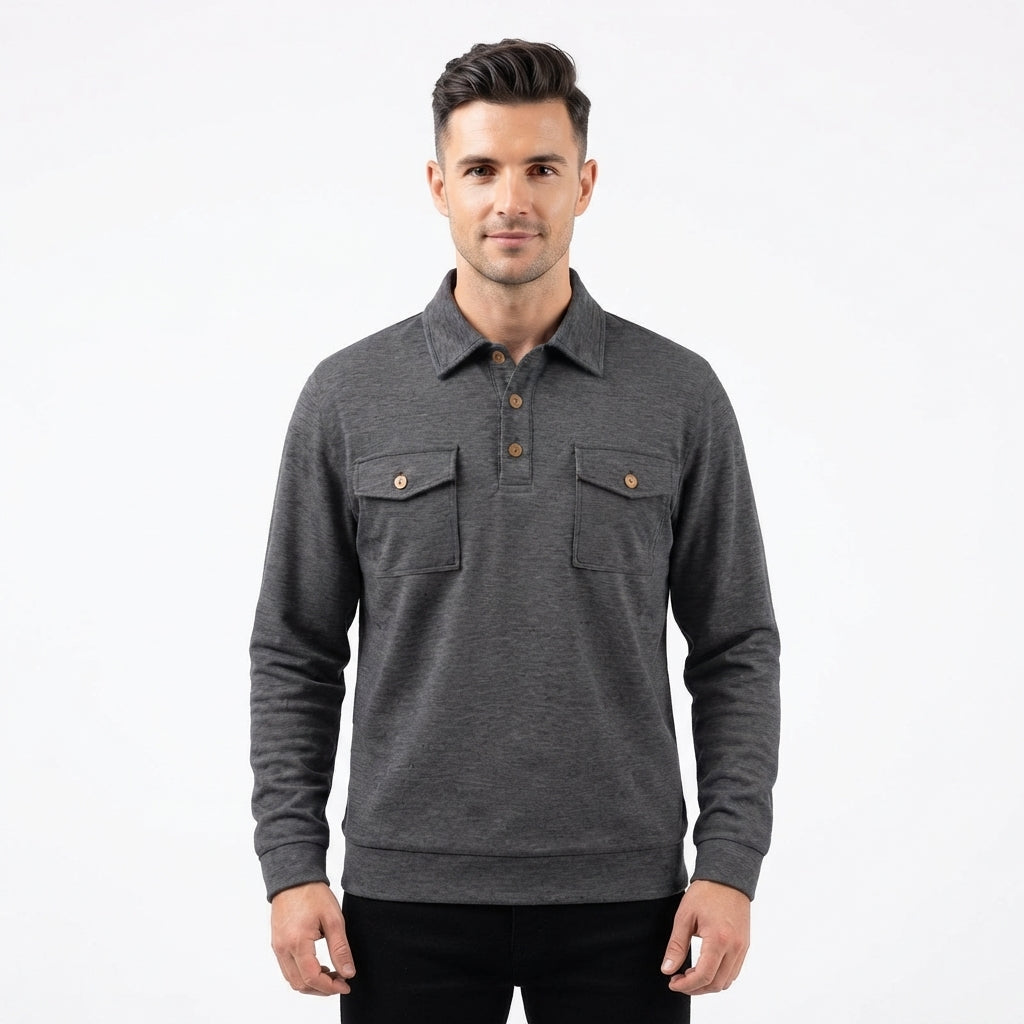 Rowan Cavendish | Long-Sleeve Pocket Polo Shirt