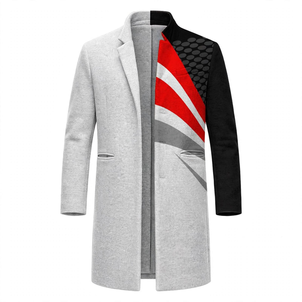 Callum Sinclair | Colour-Block Mens Coat With Printed Panel