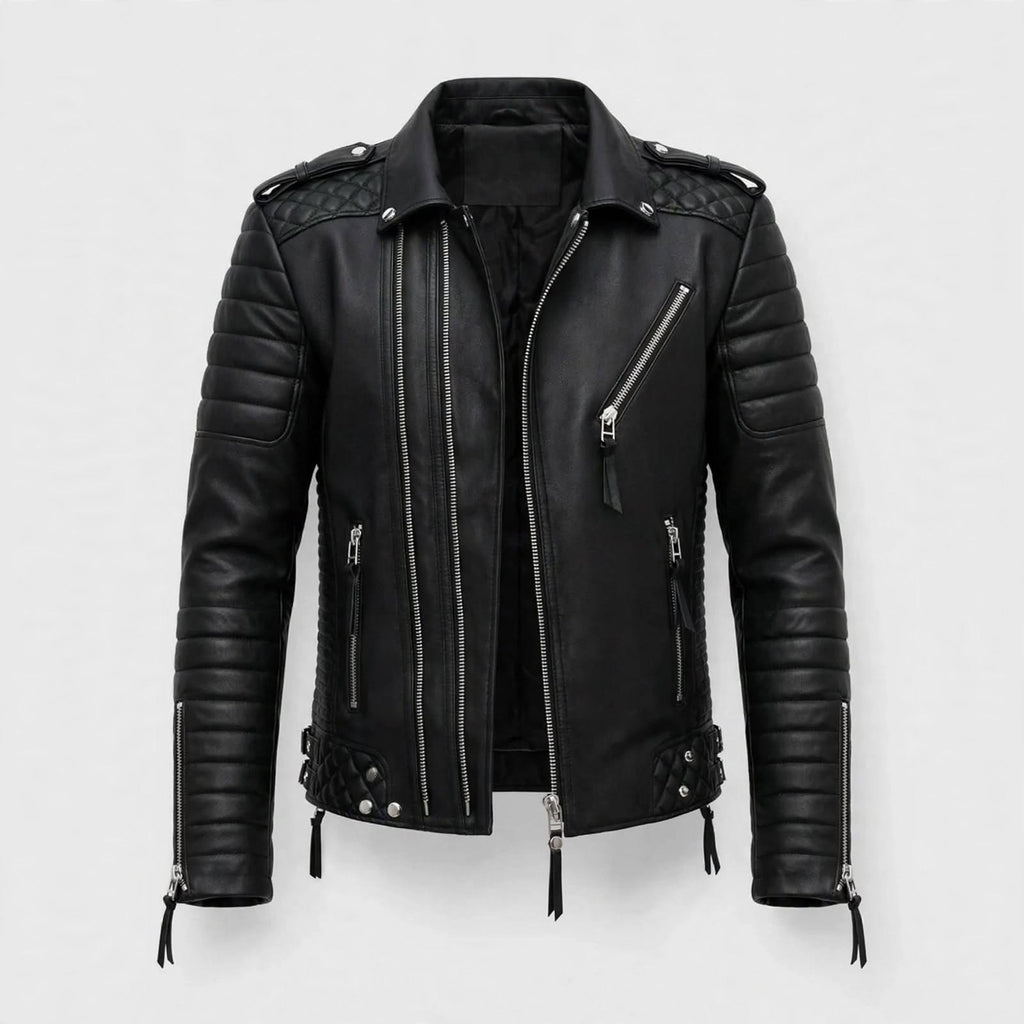 Arthur Taylor | Quilted Faux Leather Jacket With Zip Detail