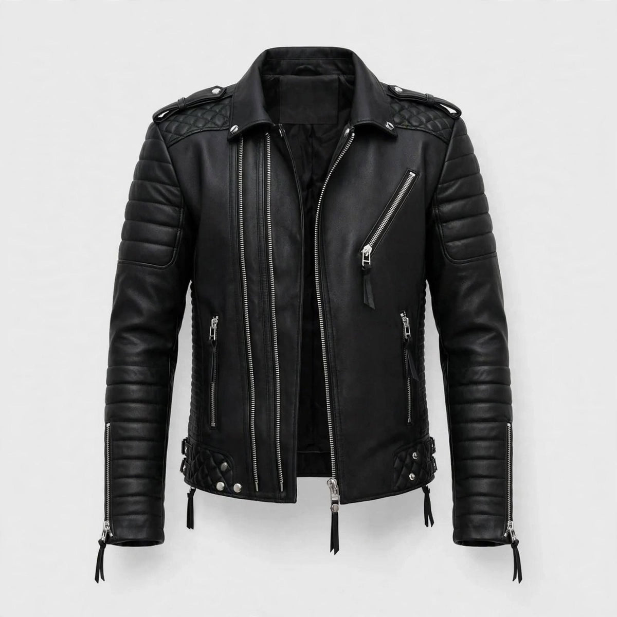 Arthur Taylor | Quilted Faux Leather Jacket With Zip Detail