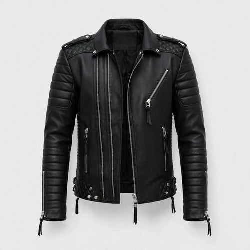 Arthur Taylor | Quilted Faux Leather Jacket With Zip Detail