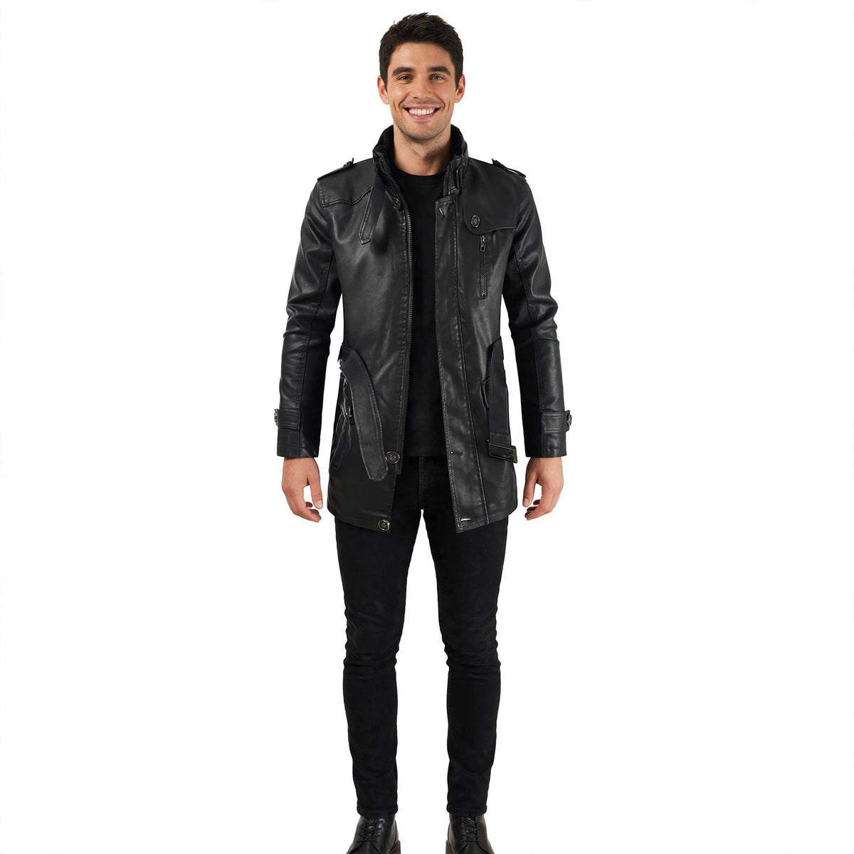 Leopold Marchbanks | Leather Jacket With Stand Collar
