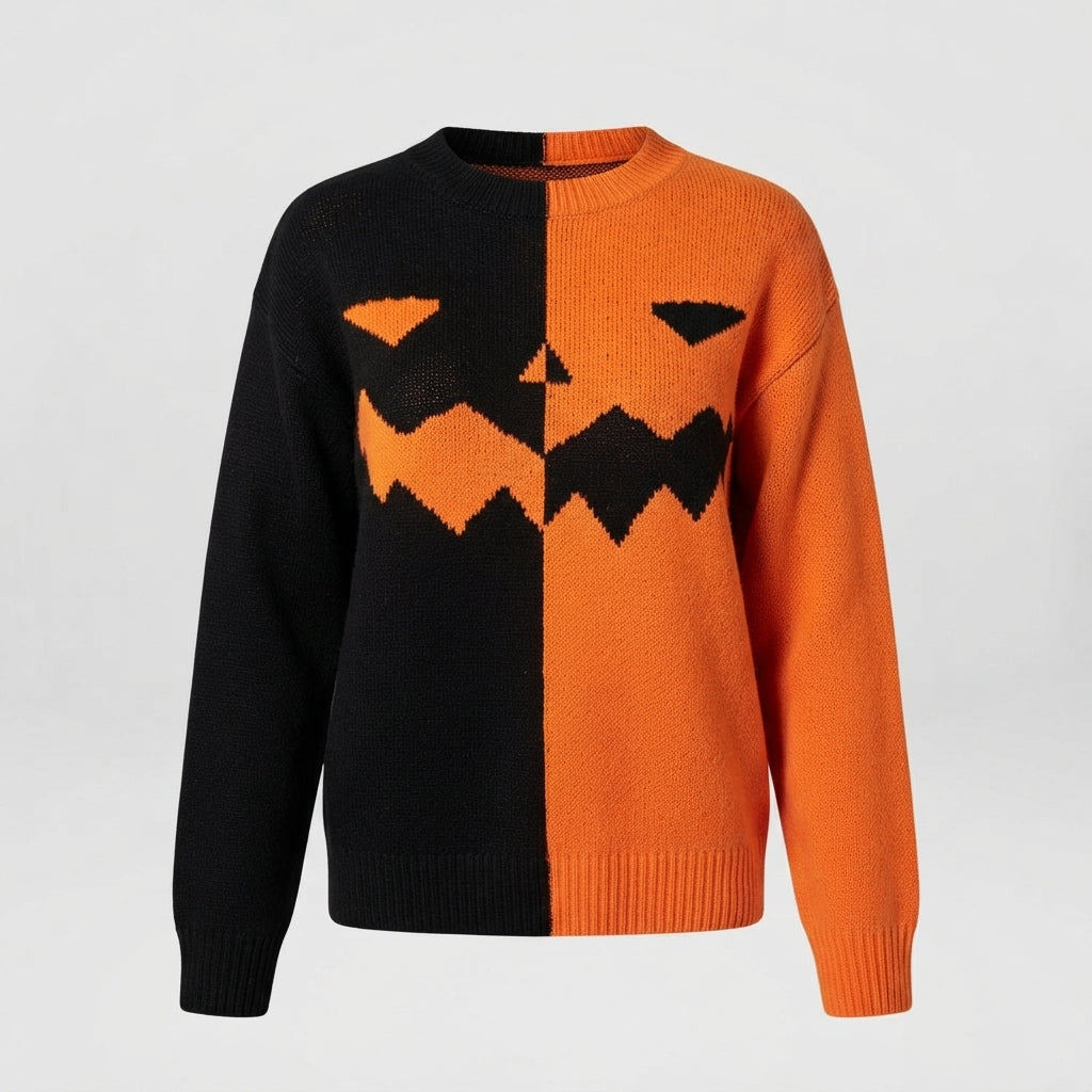Edith Marlowe | Halloween Jack-o'-Lantern Sweater For Women