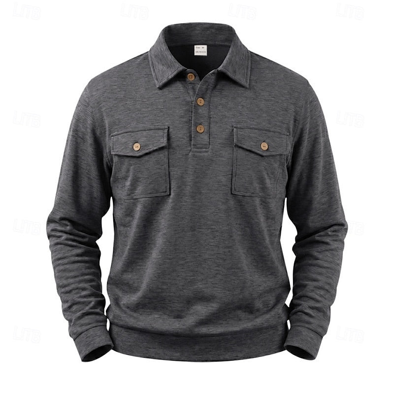 Rowan Cavendish | Long-Sleeve Pocket Polo Shirt