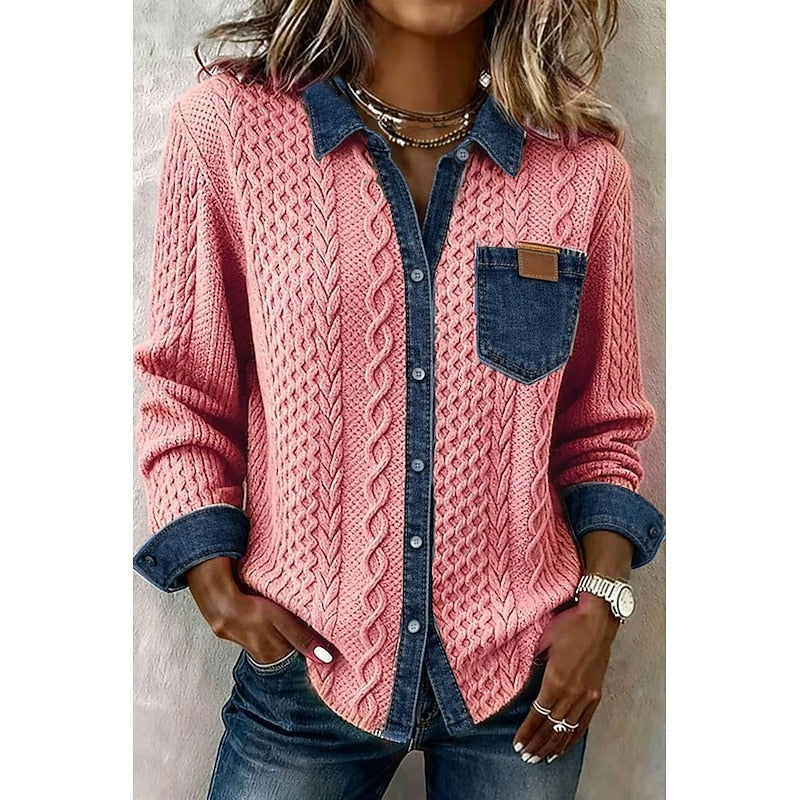 Verity Ashcombe | Textured Contrast Knit Shirt