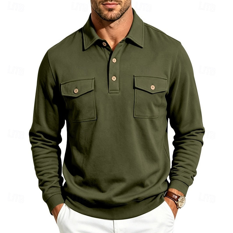 Rowan Cavendish | Long-Sleeve Pocket Polo Shirt