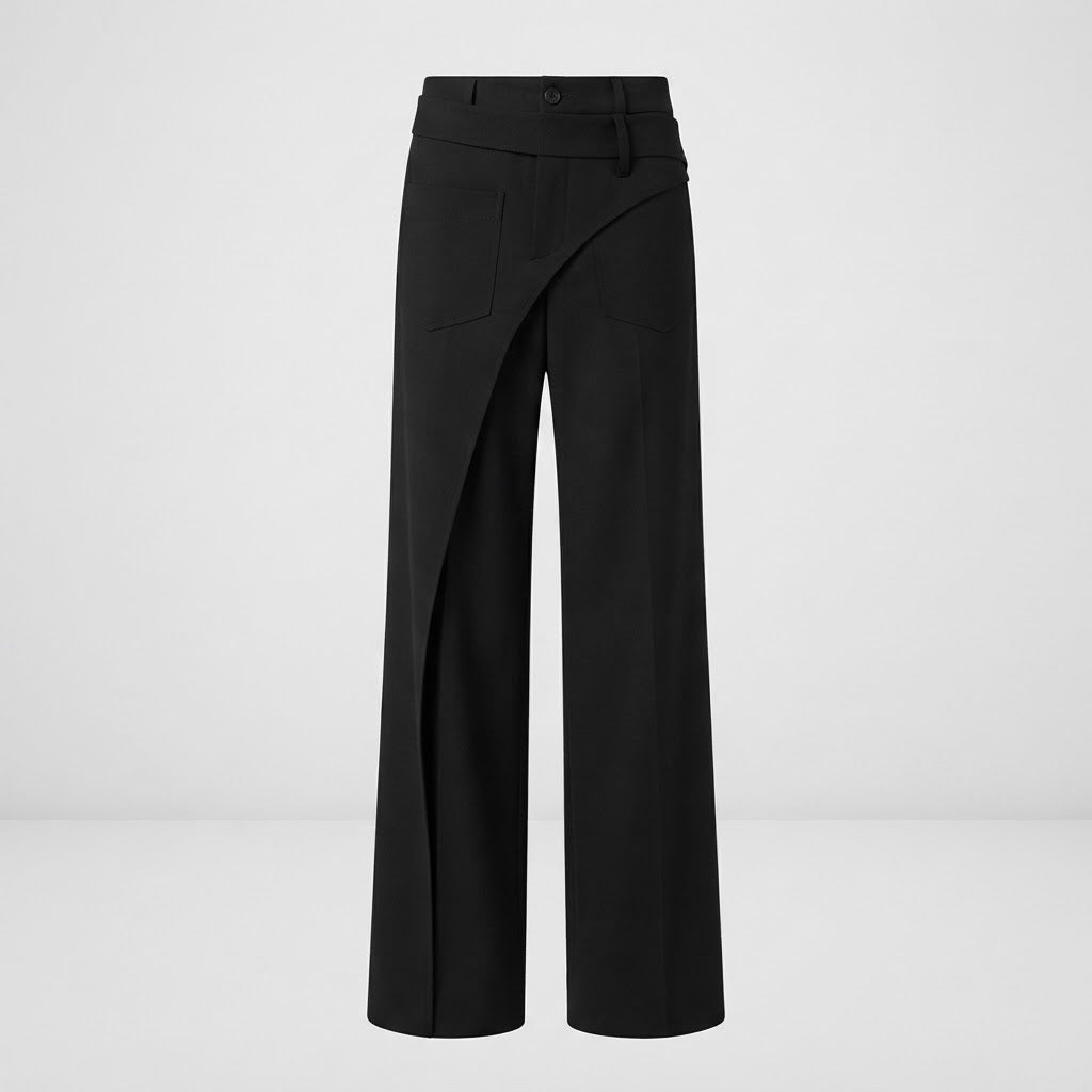 Tabitha Green | Asymmetric Panel Wide-Leg Trousers