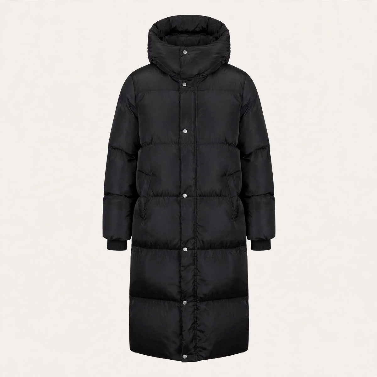 Rowan Kettering | Longline Puffer Mens Coat with Stand Collar