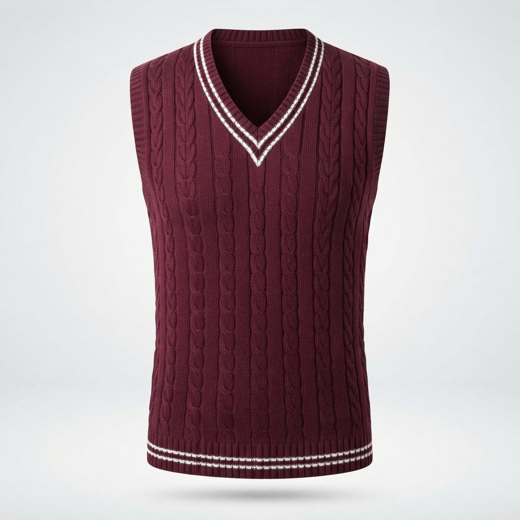 Theodore Sherbourne | V-Neck Cabled Knit Sweater Vest