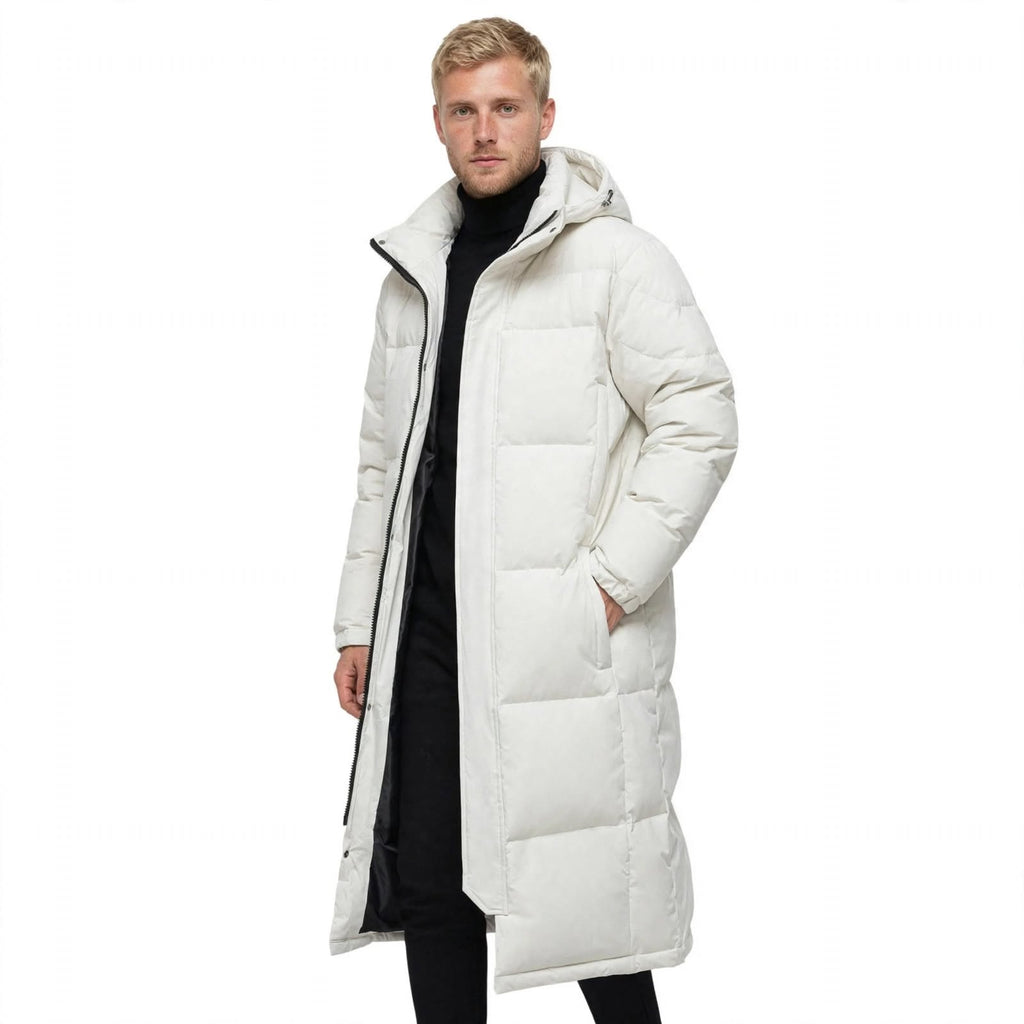 Hugo Pennington | Long Hooded Duck Down Mens Coat