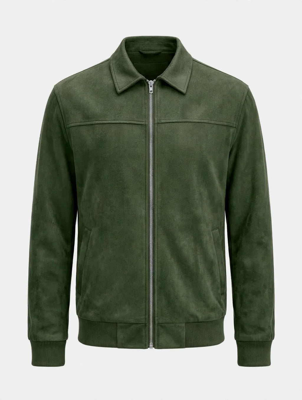 Angus Whitfield | Olive Suede-Effect Mens Jacket