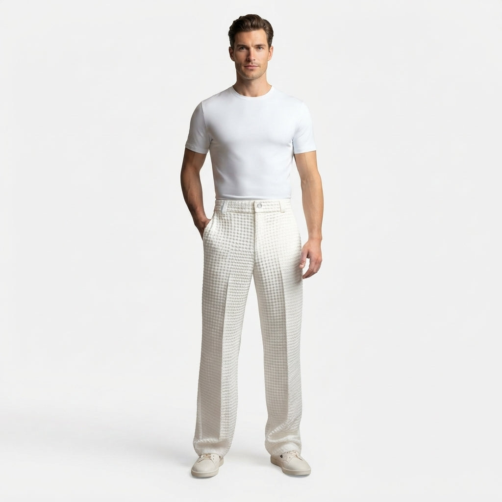 Thomas Wood | Relaxed Textured Trousers For Men