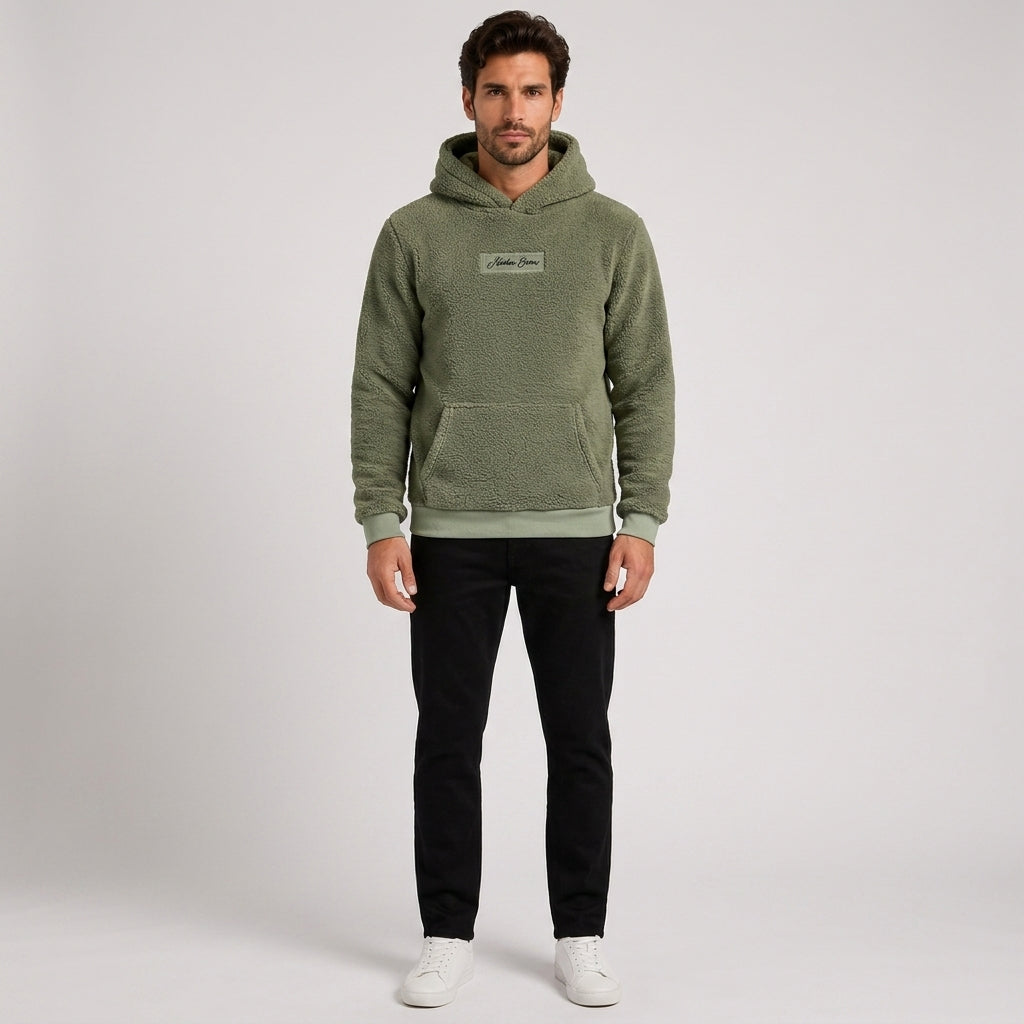 Tobias Smith | Green Plush Sherpa Hoodie - Green