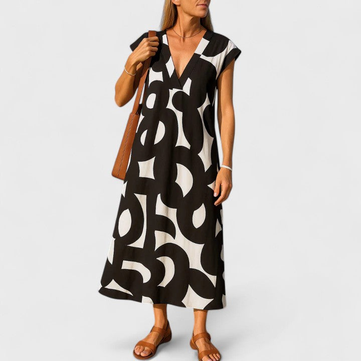 Margot Chevalier | Flowing V-Neck Maxi Dress