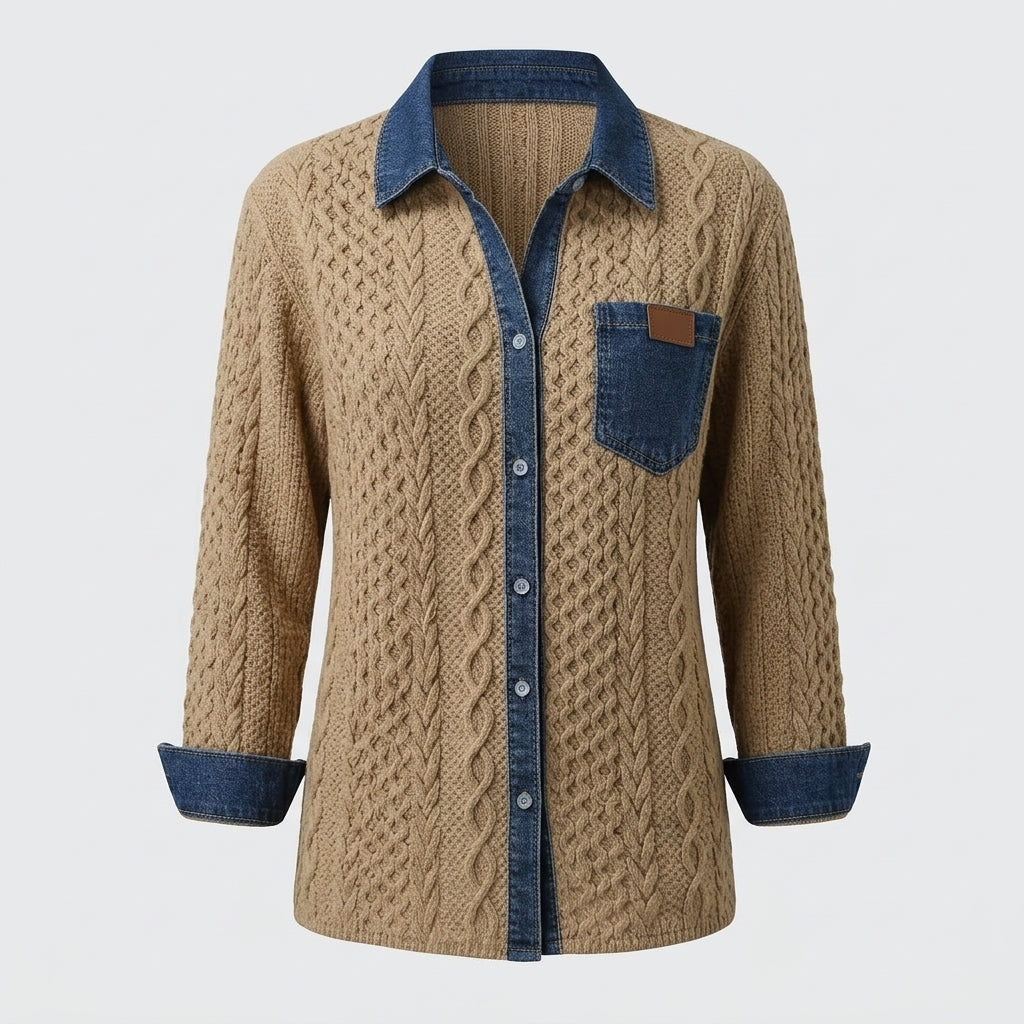 Verity Ashcombe | Textured Contrast Knit Shirt