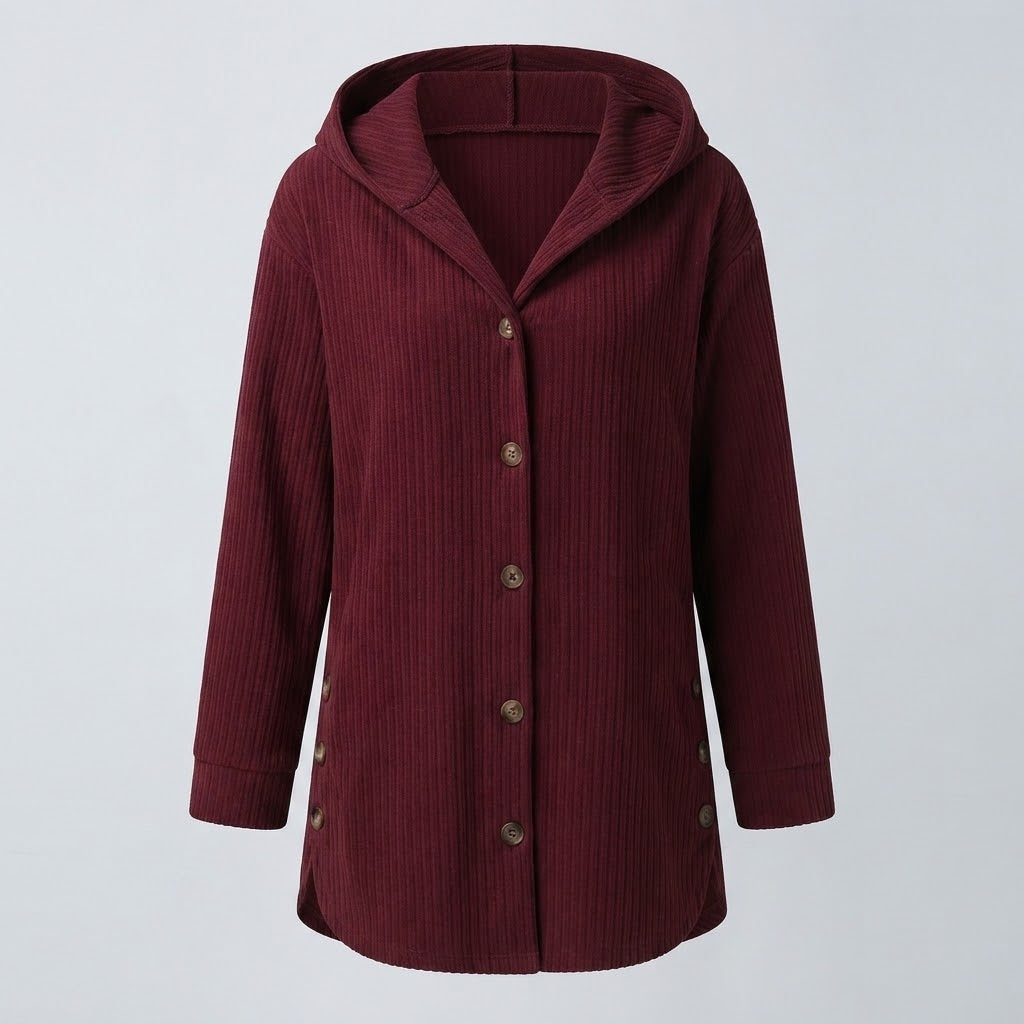 Verity Robinson | Corduroy Hooded Longline Jacket For Women