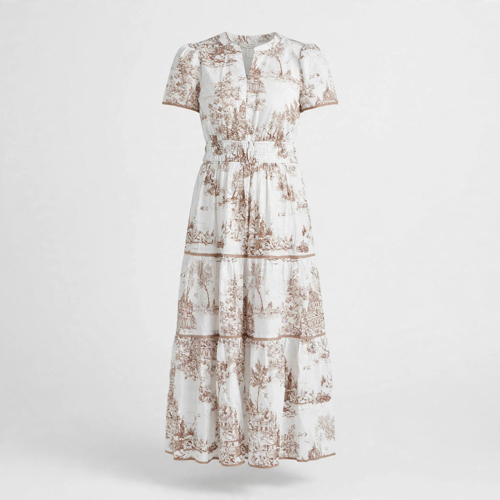 Constance Whitmore | Toile Print Tiered Maxi Dress