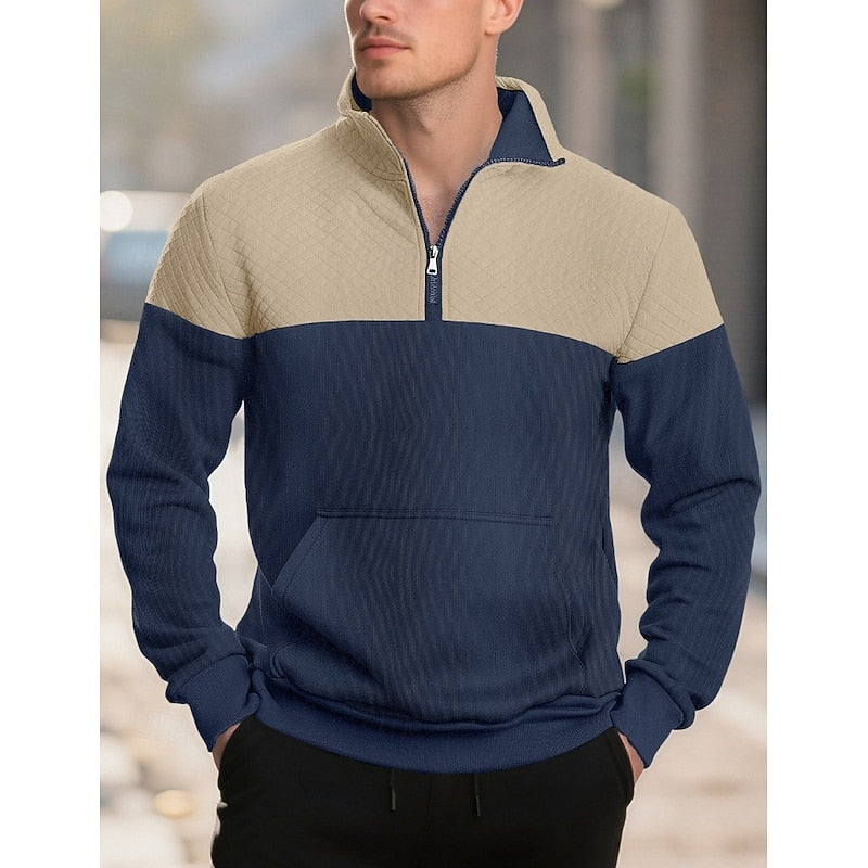 Lachlan Calder | Textured Quarter-Zip Sweatshirt For Men