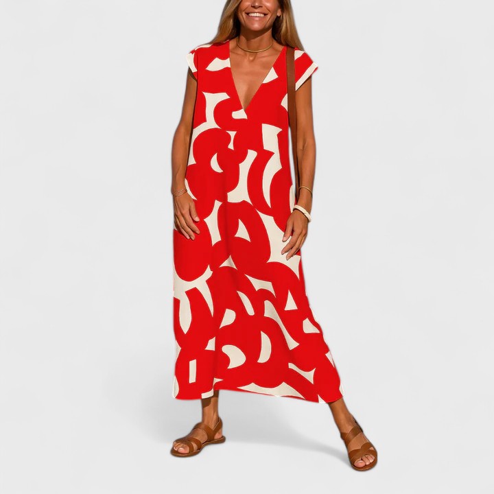 Margot Chevalier | Flowing V-Neck Maxi Dress