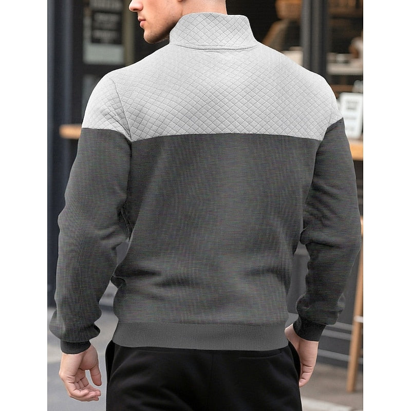 Lachlan Calder | Textured Quarter-Zip Sweatshirt For Men