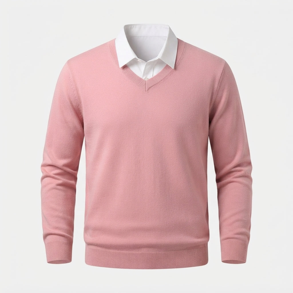 William Kensington | Classic V-Neck Ribbed Knit Sweater