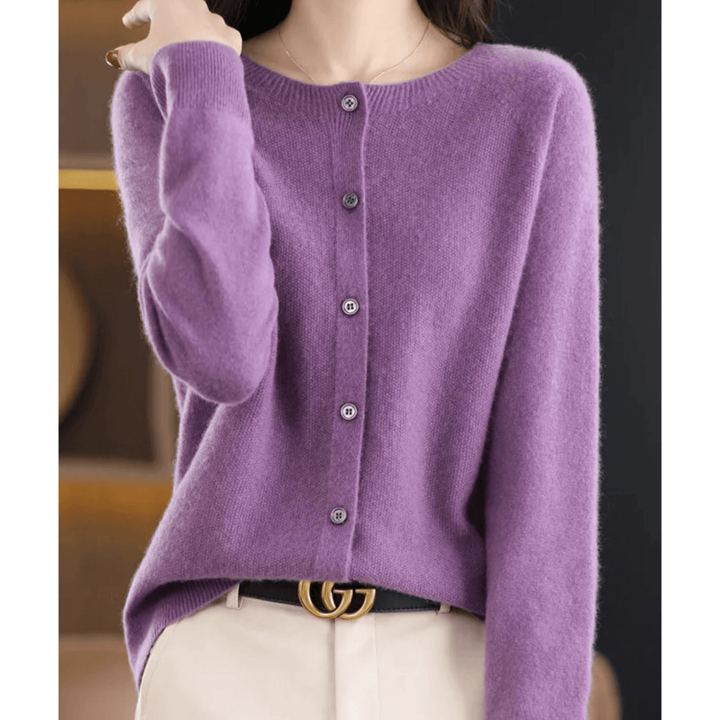 Arabella Hill | Round Neck Button-Down Cardigan
