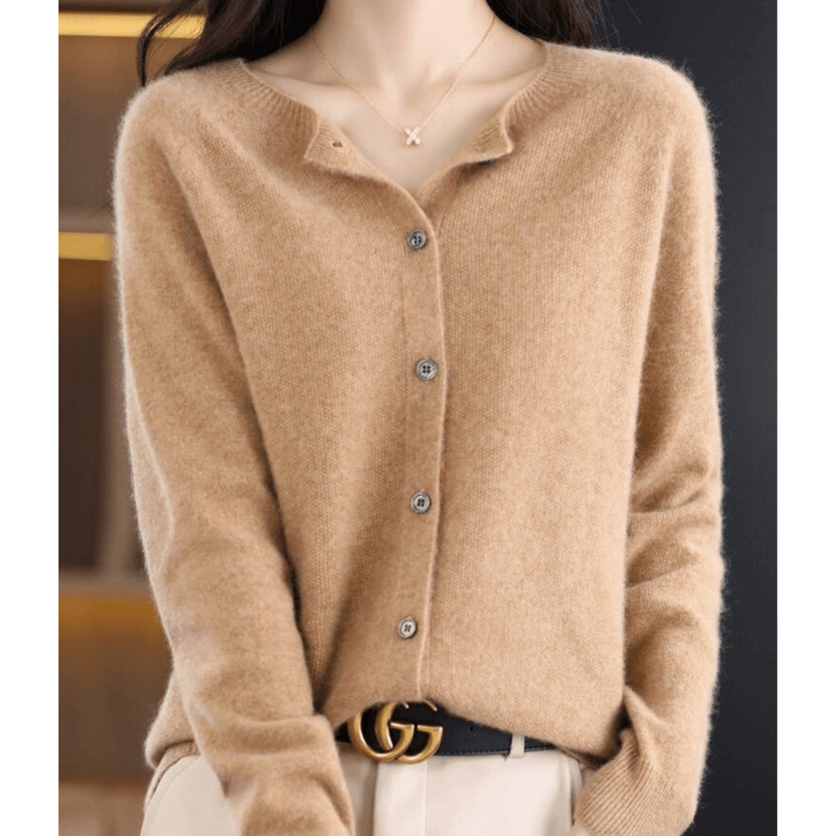 Arabella Hill | Round Neck Button-Down Cardigan