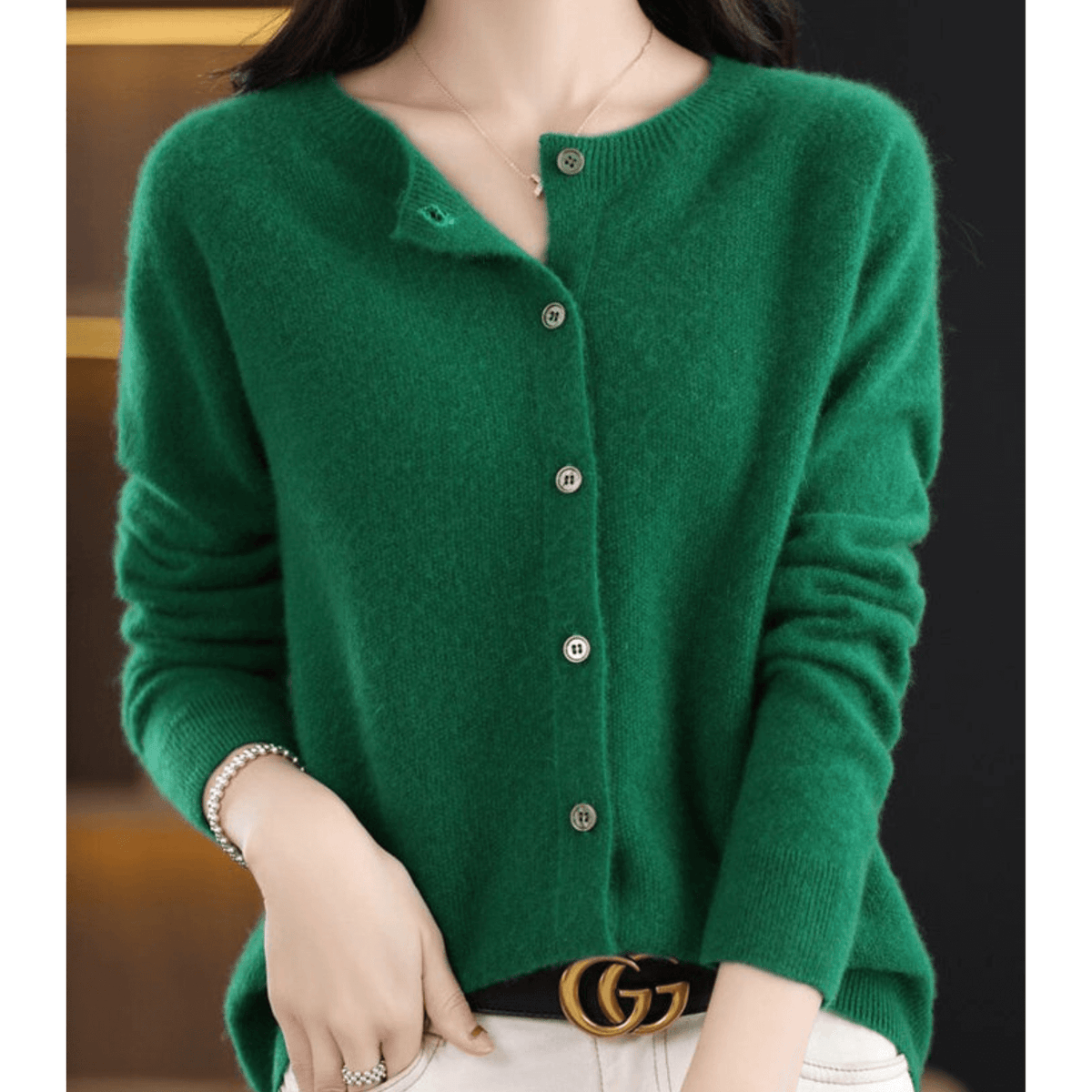 Arabella Hill | Round Neck Button-Down Cardigan