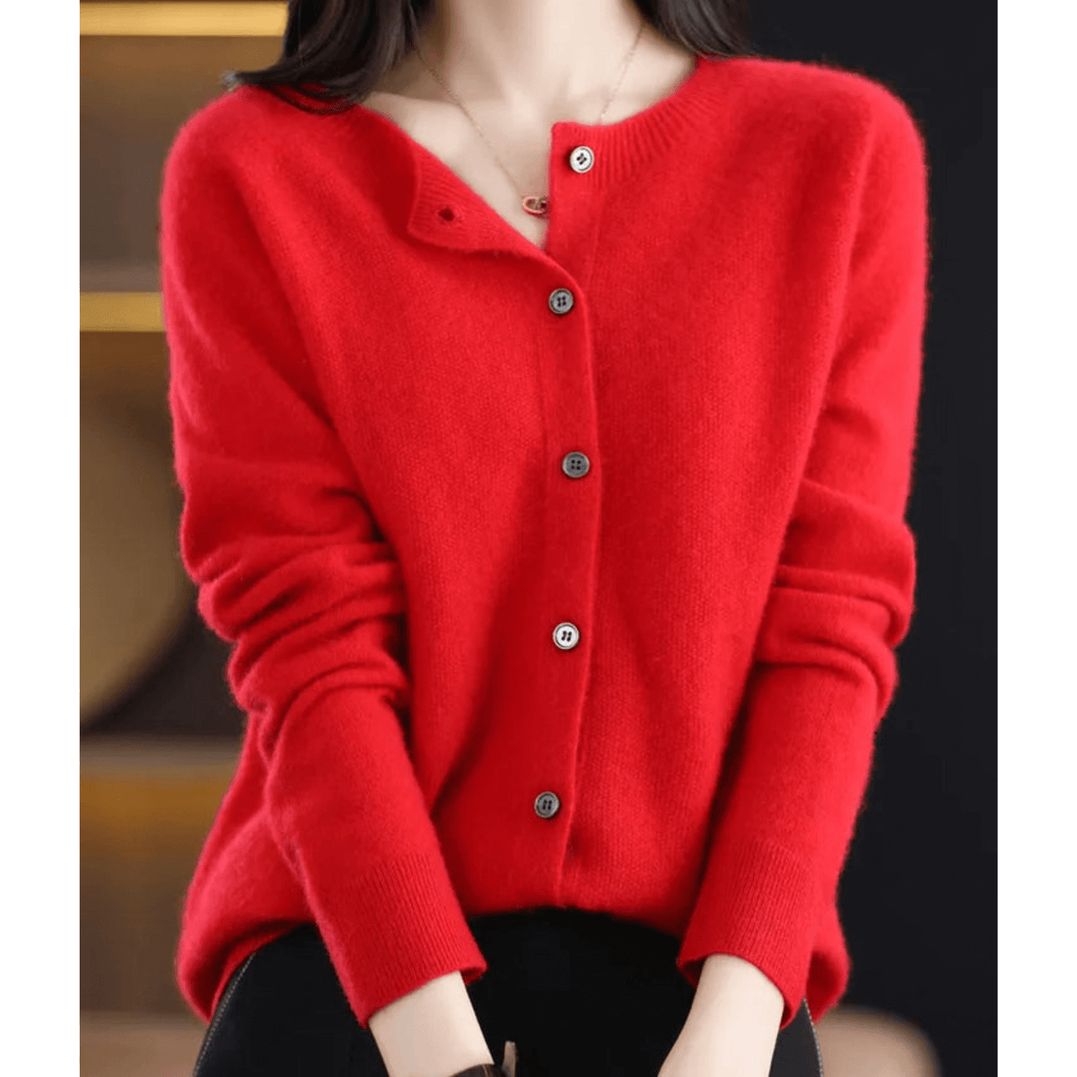 Arabella Hill | Round Neck Button-Down Cardigan