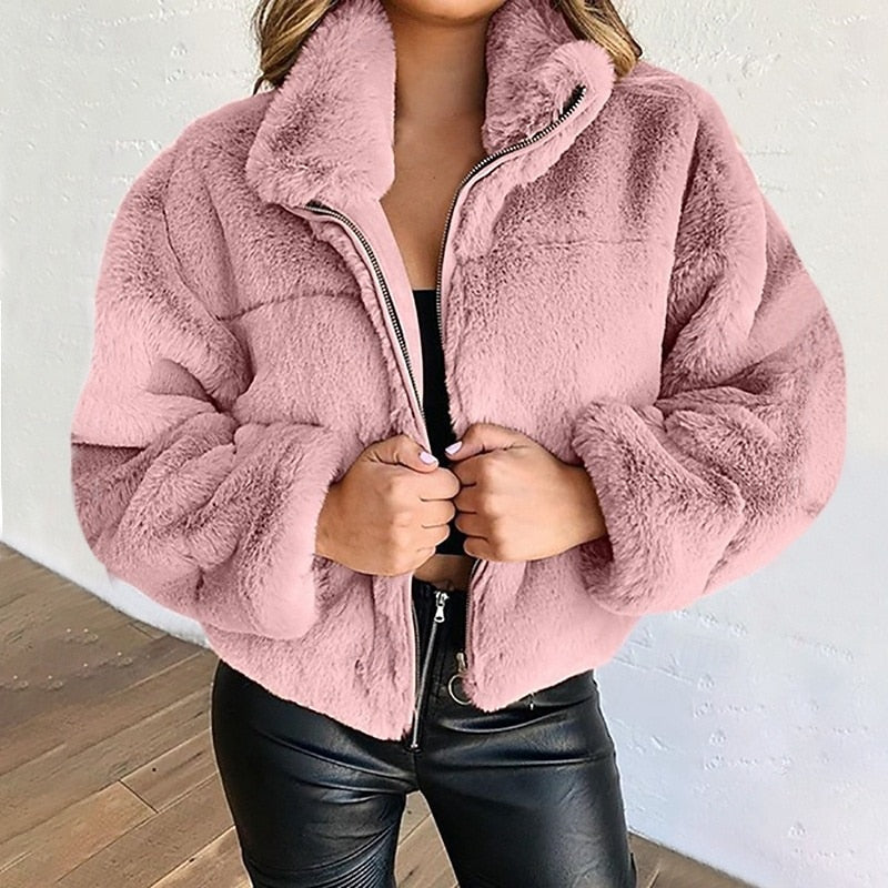 Marguerite Ashfield | Plush Cropped Zip Jacket for Women