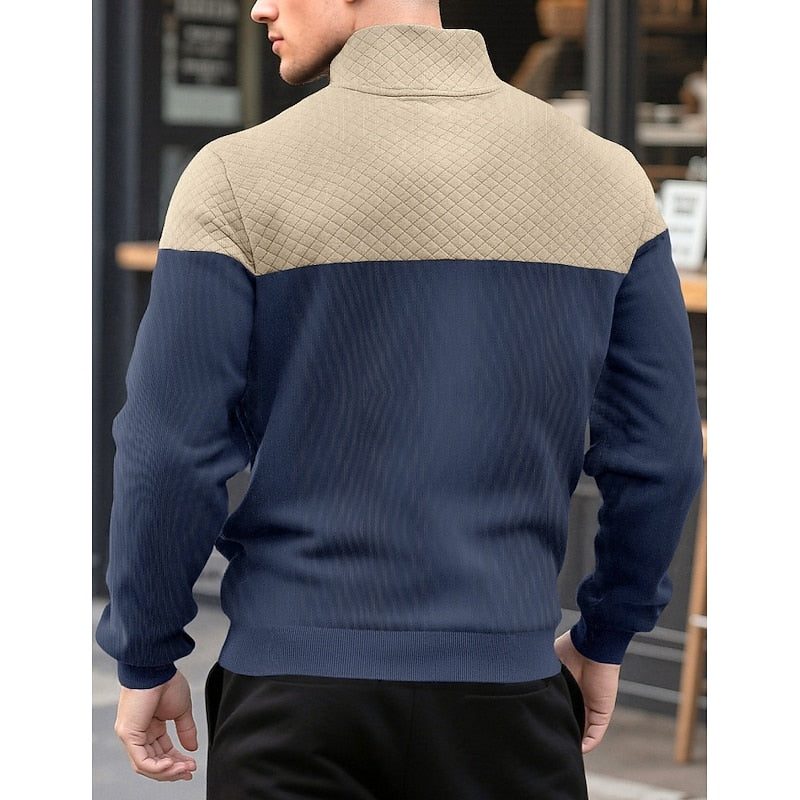 Lachlan Calder | Textured Quarter-Zip Sweatshirt For Men